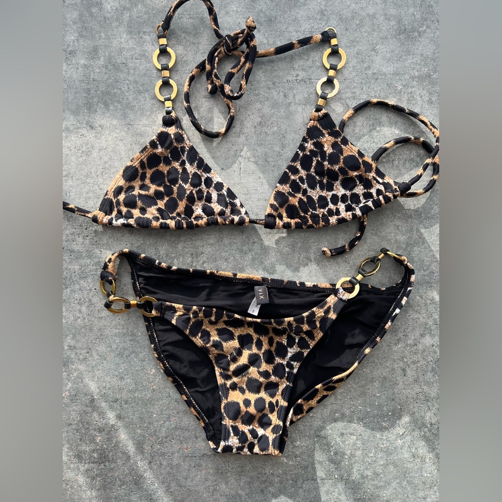 Vix Bikini Cheetah Leopard with Gold Accents XS/S